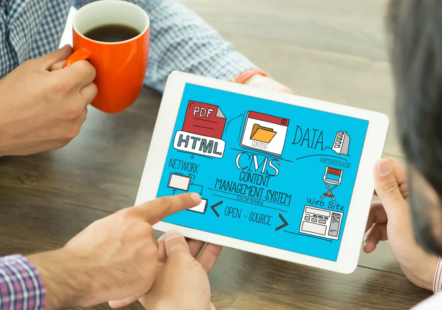 CONTENT MANAGEMENT SYSTEM Concept on Tablet PC Screen